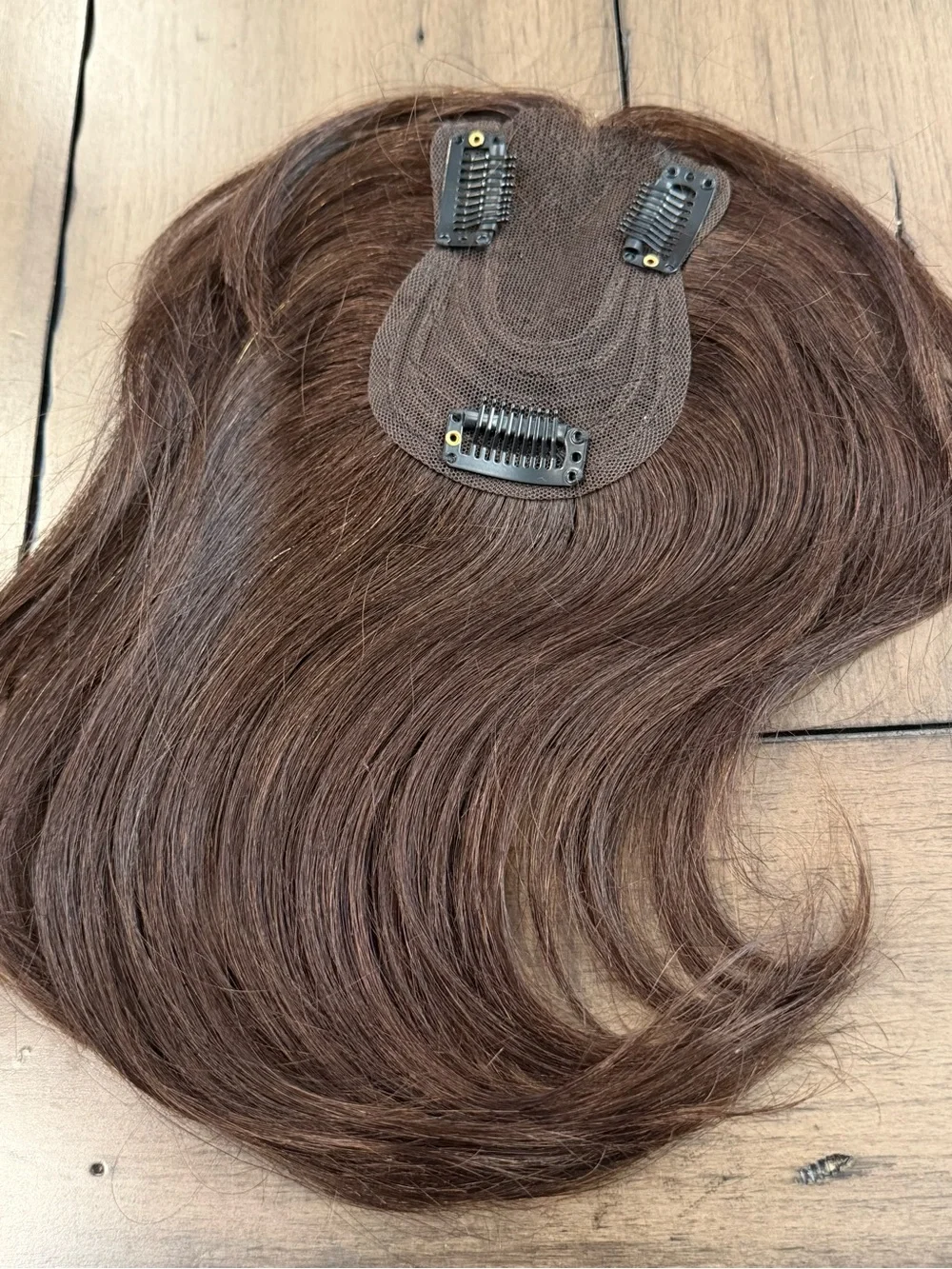 Dark Brown‎ Women’s Human Hair Topper Hairpiece with Bangs #098